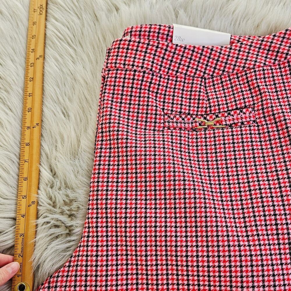 New Cato Plus Size 28W Hi-Rise Slim Pants Pink Red Houndstooth Plaid Valentine - Picture 16 of 16